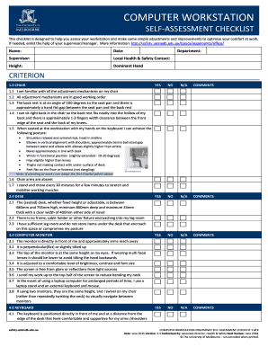 Ergonomic Assessment Checklist  Form