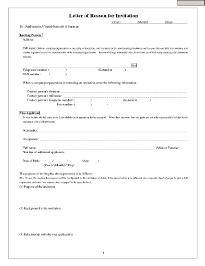 Letter of Invitation Form