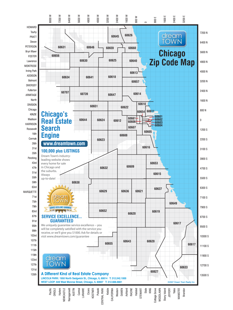 Chicago Zip Code Map  Form