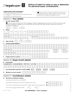 Notice of Intent to Claim Form 2012