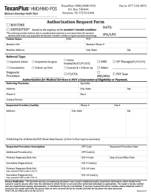 Texan Plus Authorization Form PDF