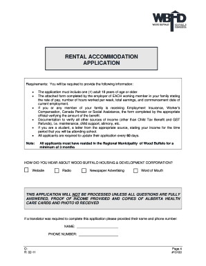 Wood Buffalo Housing Application  Form