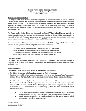 Round Valley Indian Housing Authority  Form