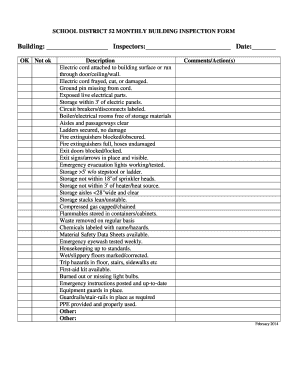 Monthly Building Inspection Checklist  Form