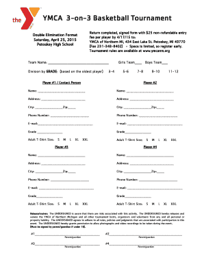 Registered Form for Basketball 3on3 Tournament
