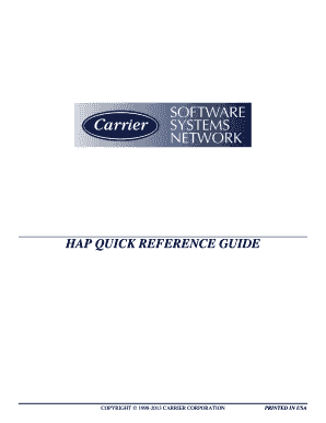 Carrier Hap Quick Reference Guide Form