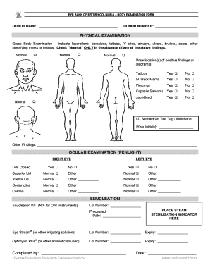 Body Examination Form