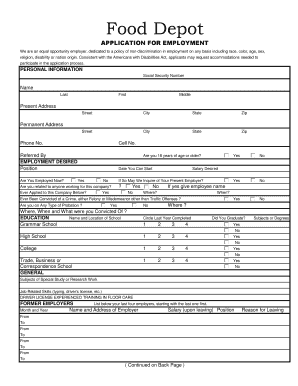 Download Food Depot  Form