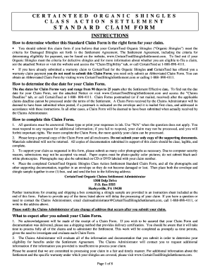 Certainteed Claim Form