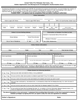 Great Falls Transition Center  Form