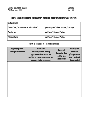 Drdp Summary of Findings Example  Form