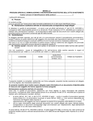 Procura Speciale Modello Word  Form