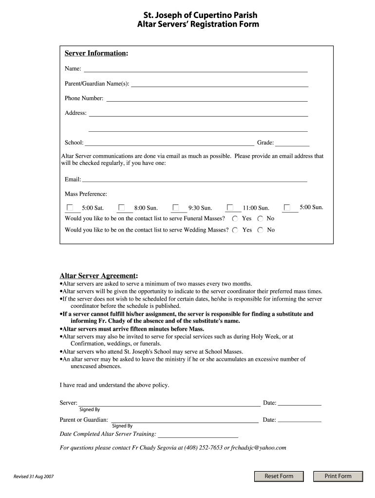 Get and Sign Altar Server Certificates Templates Printable 2007-2022 Form