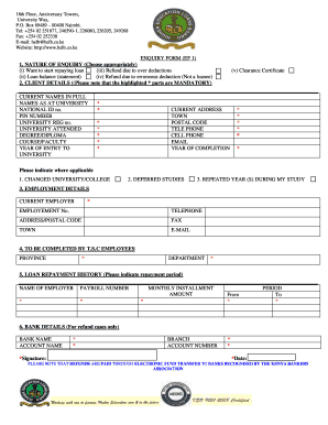 Helb Loan Recovery Enquiry Form