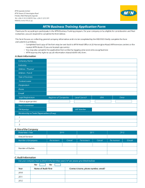 Mtn Sponsorship Application Form