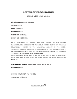 Sample of Procuration Letter  Form