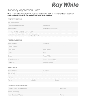  Ray White Application Form 2014