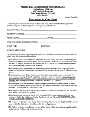  MB Clubhouse Rental Form 2014
