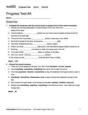 Empower B1 Unit 8 Progress Test Answers  Form