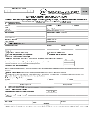 Fnu Graduation List  Form