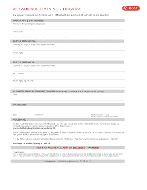 VEDVARENDE FLYTNING ERHVERV Post Danmark Postdanmark  Form