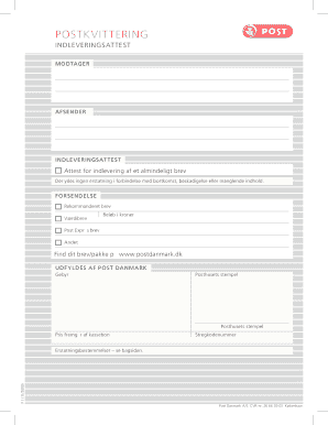Afleveringsattest PDF  Form