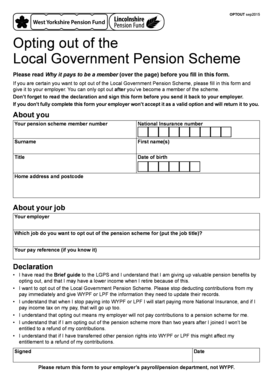 Wypf Opt Out Form