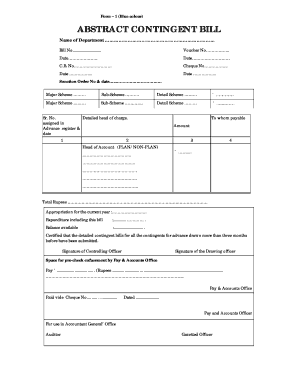 Contingency Bill Form