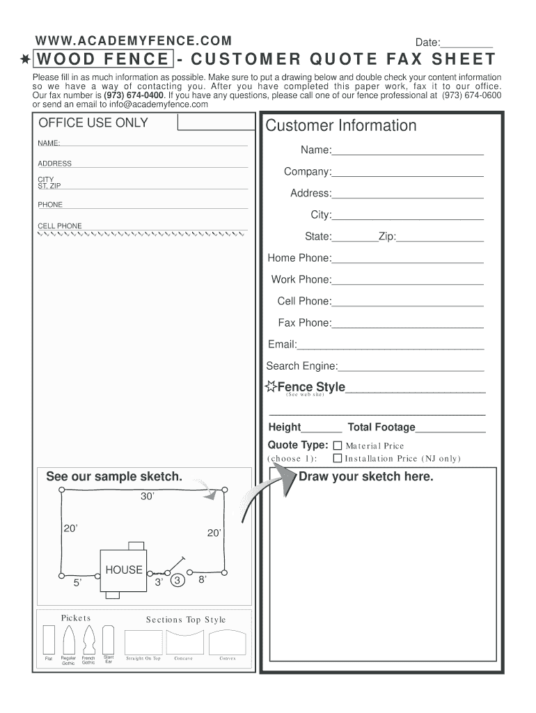 Academy Fence  Form