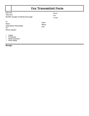 Fax Transmittal Form