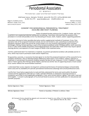 Non Surgical Periodontal Scaling and Root Planing Consent Form