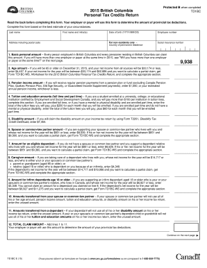 British Columbia Personal Tax Credits Return Wycpa Ca  Form