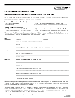Checkpay Payment Adjustment Form