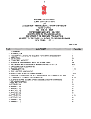 MINISTRY of DEFENCE JOINT SERVICES GUIDE on  Form