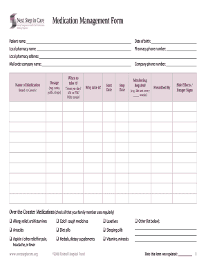 Medication Received Form