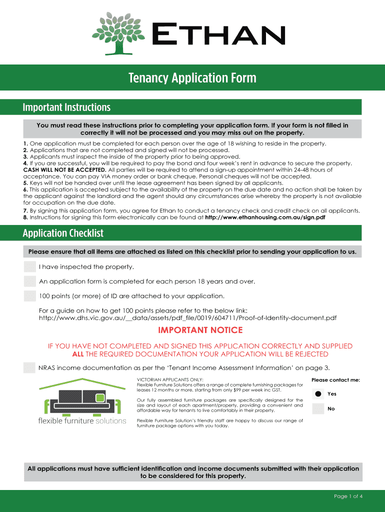Tenancy Application Form  Ethan Property