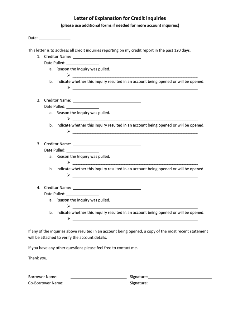 Letter Credit Inquiries  Form