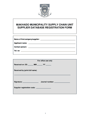Makhado Municipality Database Form