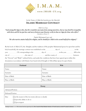  Islamic Marriage Contract Online 2012