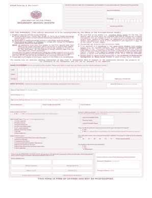 Form 2b High School Record