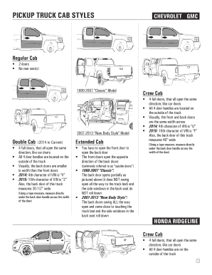 PICKUP TRUCK CAB STYLES  Form