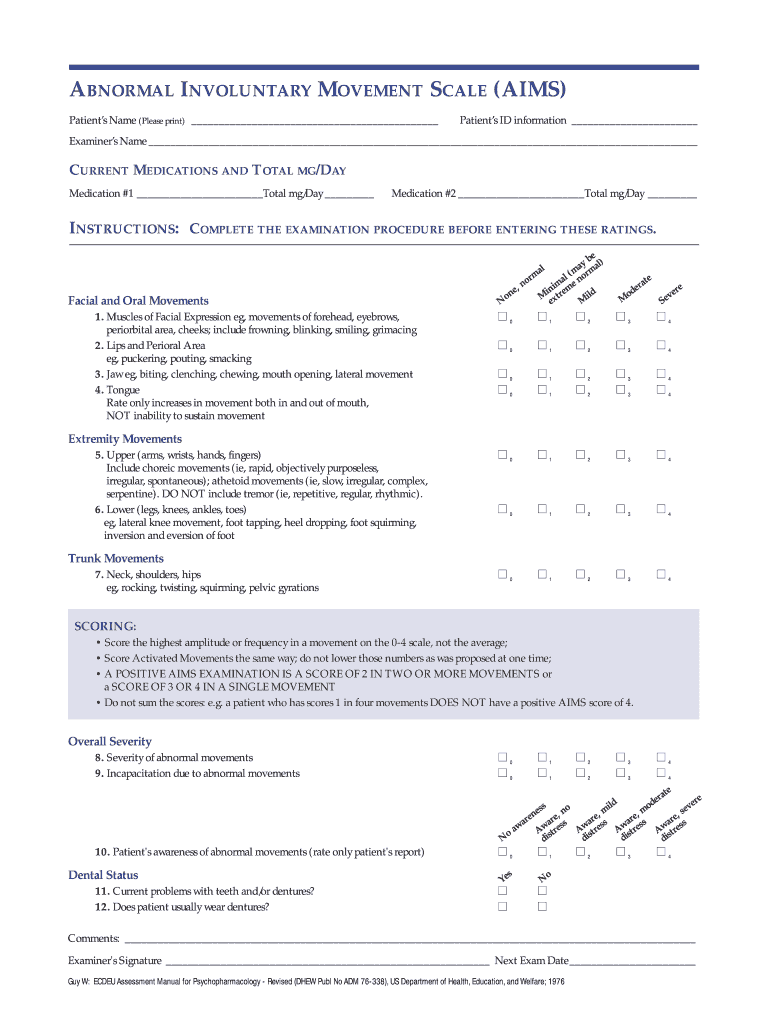 Aims Form PDF