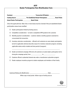 Dealer Participation Certification Form