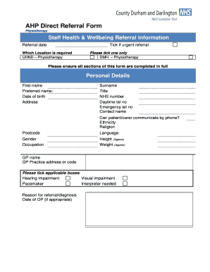 Ahp Referral Form from Pt