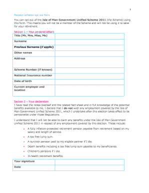 Pension Opt Out Form Template
