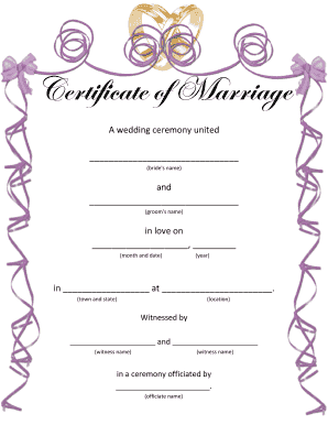 Blank Marriage Certificate Pdf