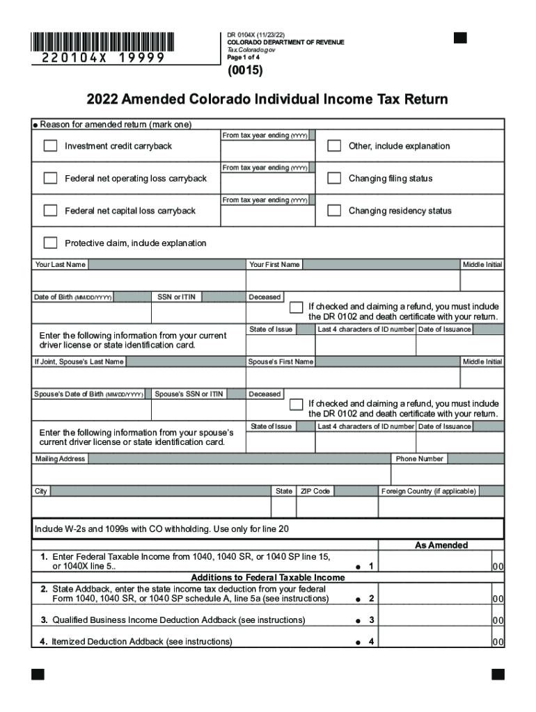  Amended Individual Income Return Instructions CDOR Colorado Gov 2022-2024