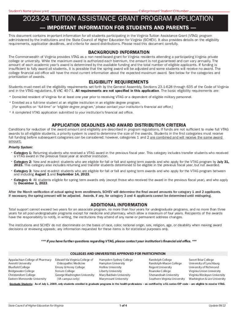  24 VTAG Application Eastern Mennonite University 2023-2024