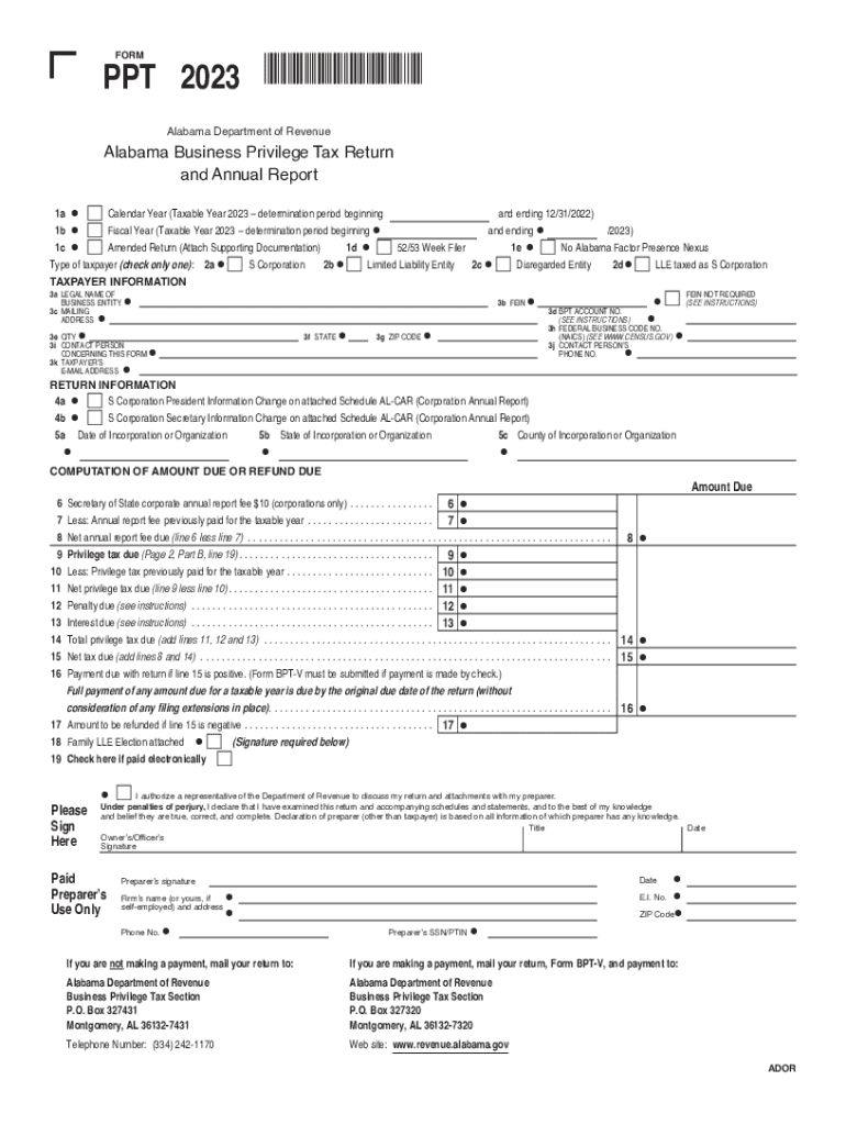  PPT Alabama Department of Revenue 2023-2024