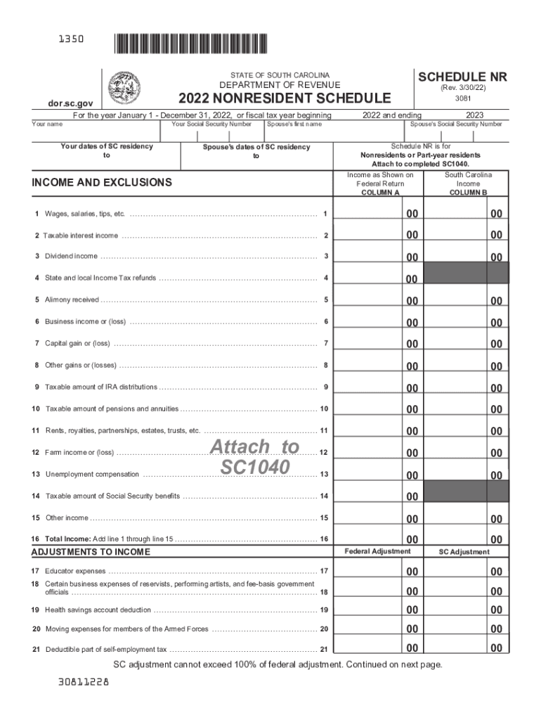 Sc1040 Fillable 2022 2024 Form Fill Out And Sign Printable Pdf